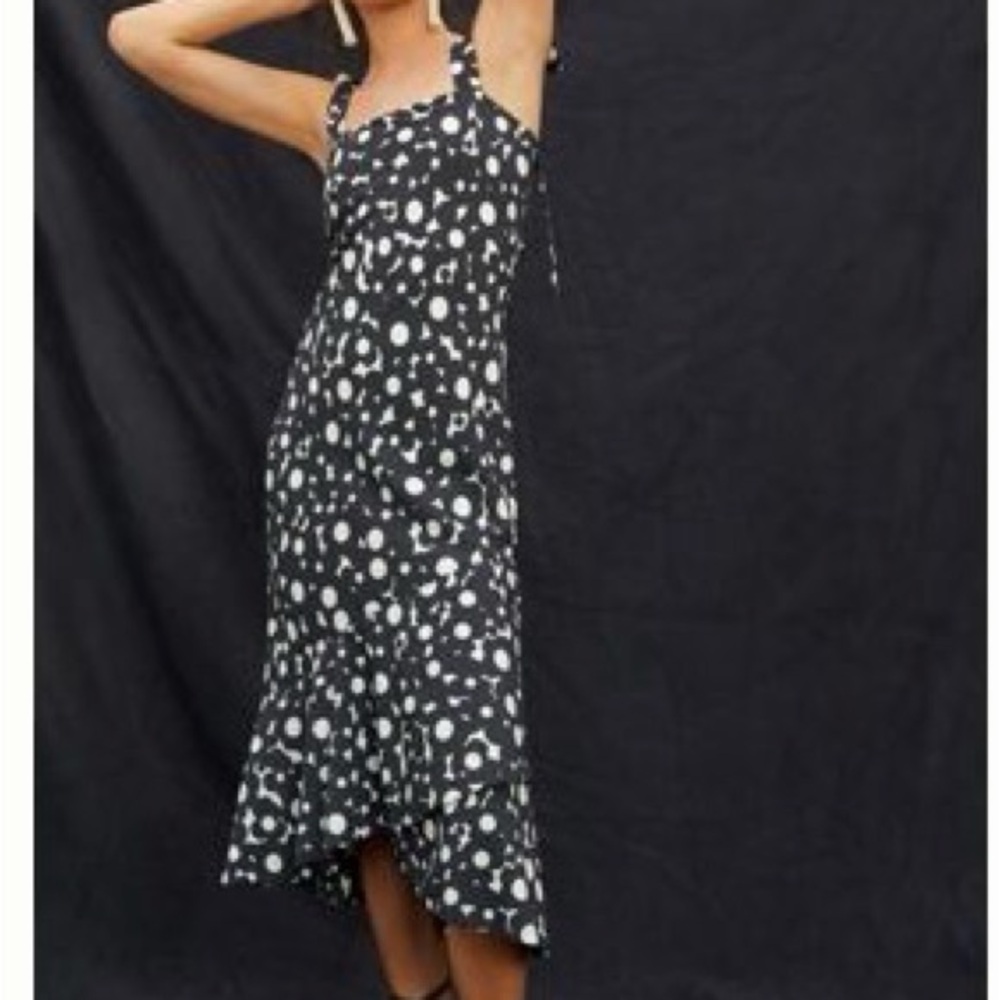Anthropologie Black and White Midi Dress